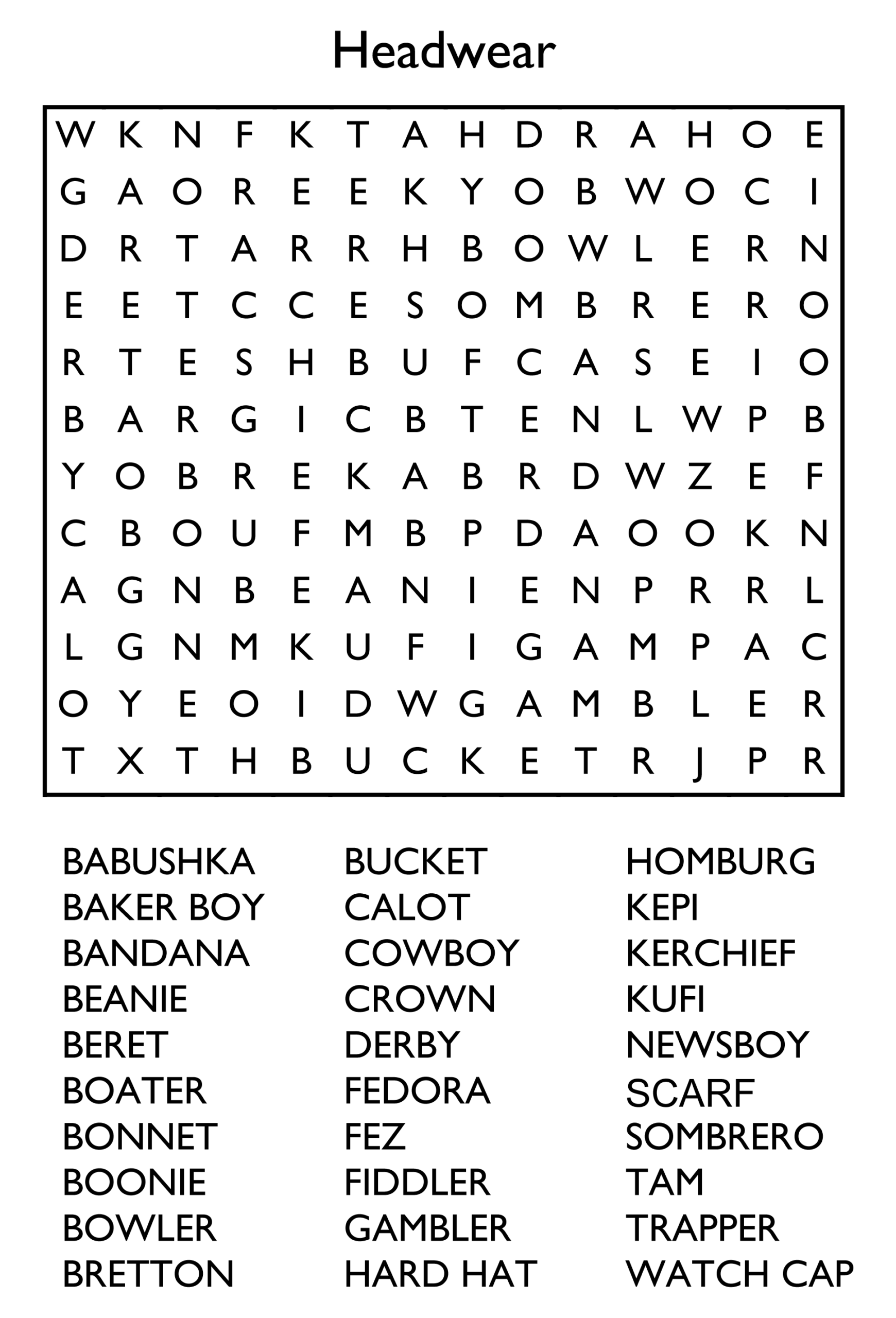 10 Free Printable Word Search Puzzles 10 Free Printable Word Search Puzzles