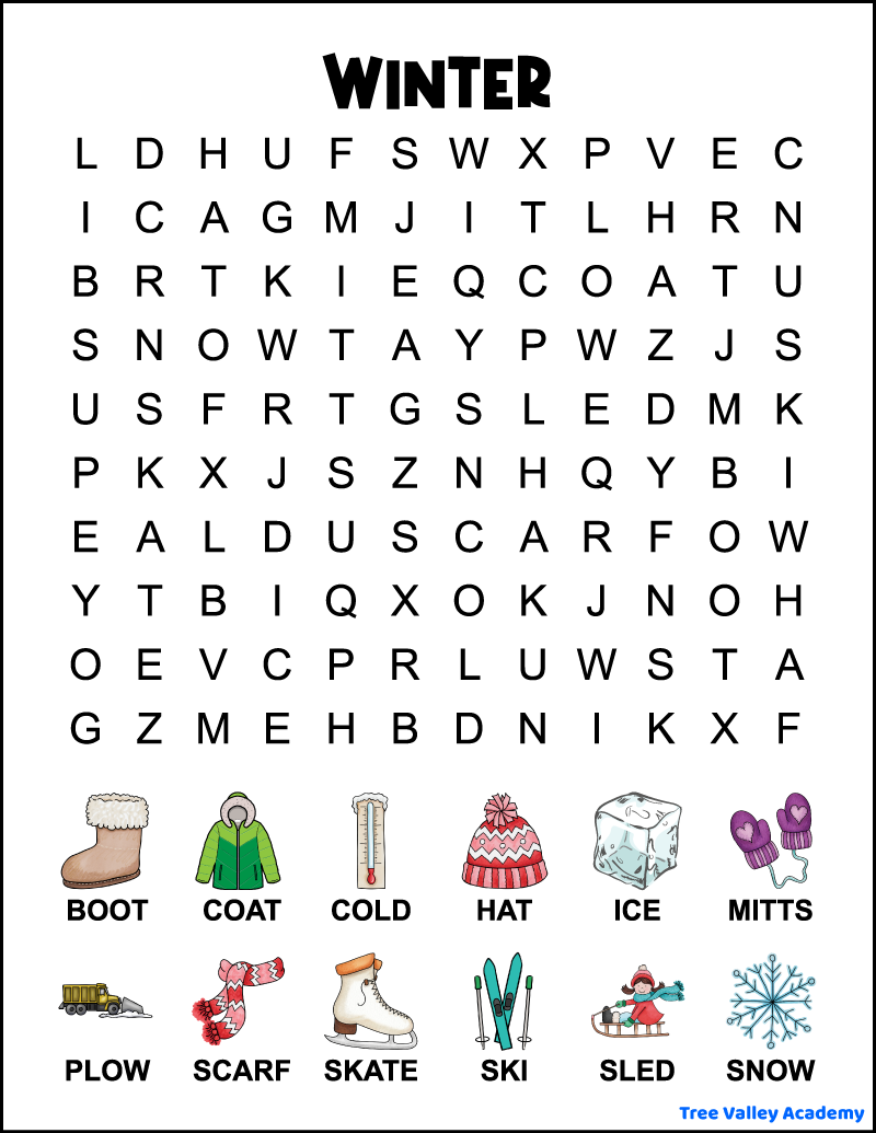 Free Winter Word Search Printable Pdf Free Winter Word Search Printable Pdf