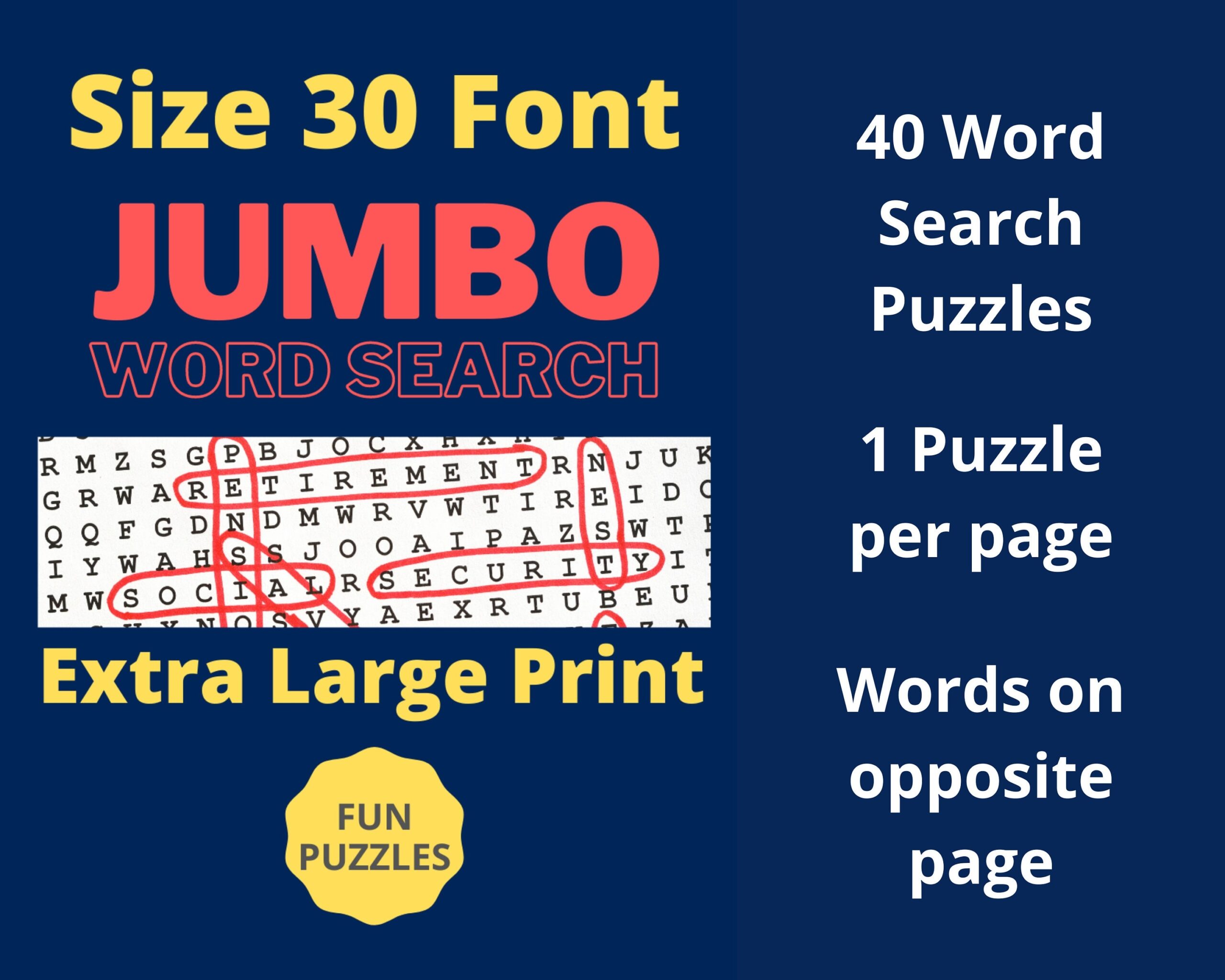 40 Jumbo Font Word Search Puzzle Extra Large Print Word Search 40 Jumbo Font Word Search Puzzle Extra Large Print Word Search