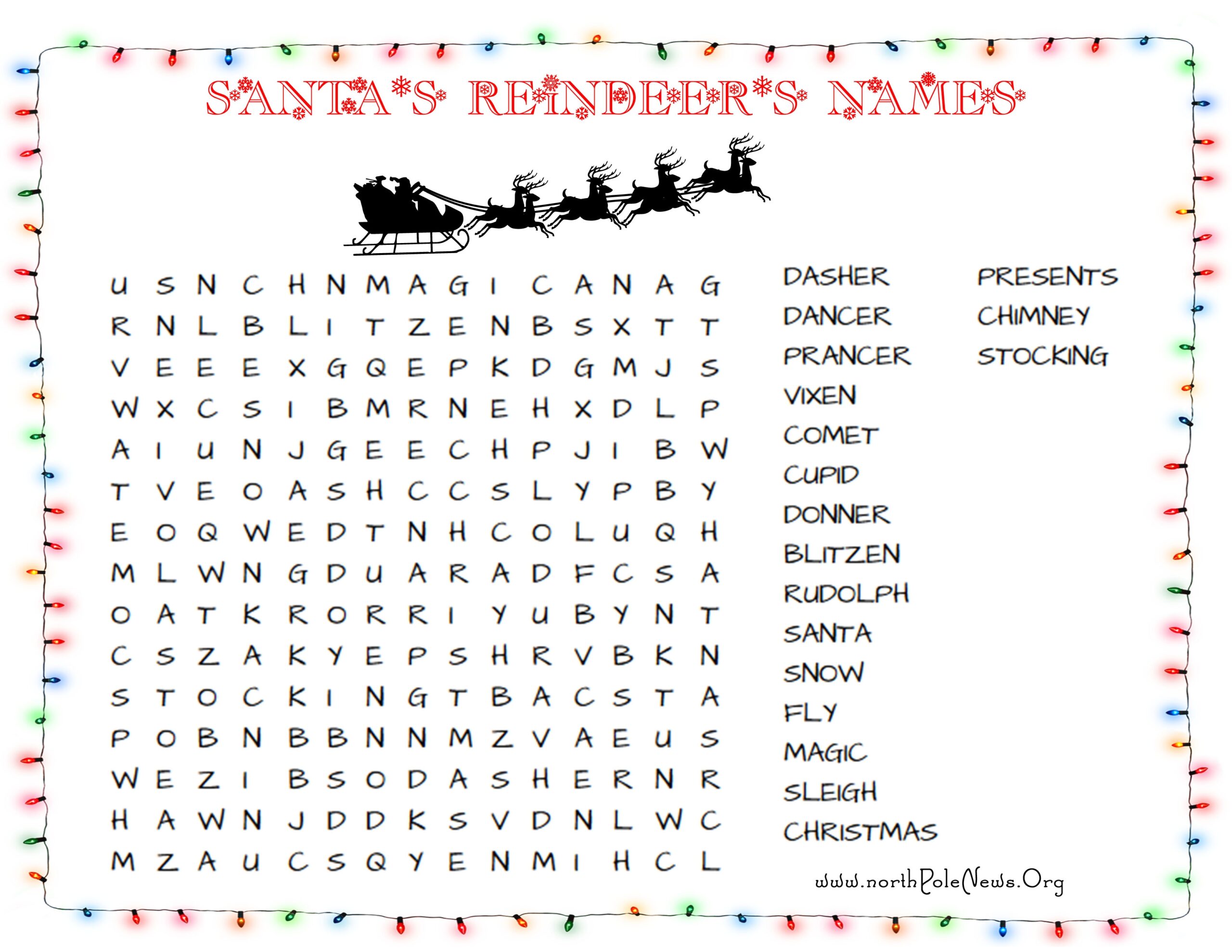 Free Printable Christmas Puzzles Word Searches