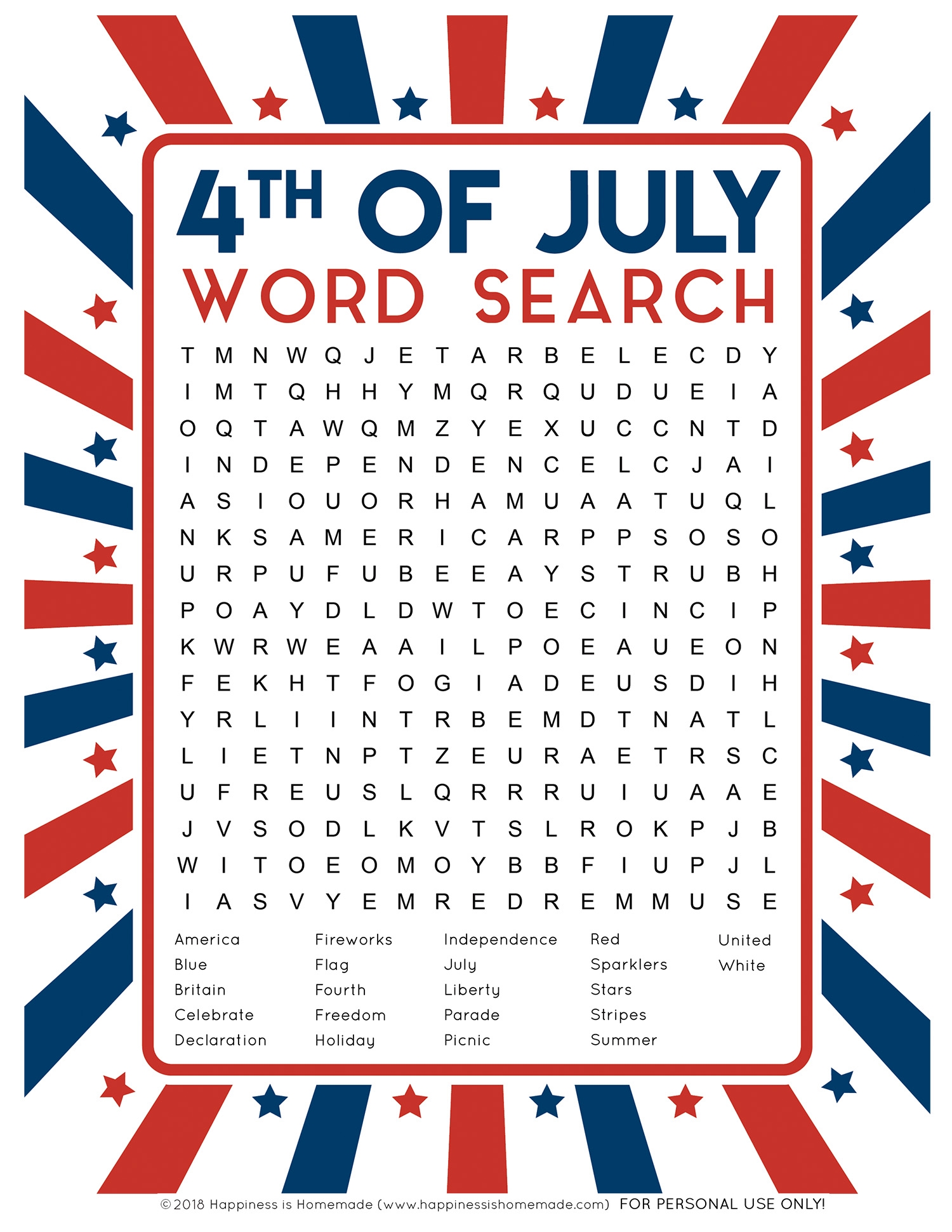 4th Of July Word Search Free Printable Happiness Is Homemade 4th Of July Word Search Free Printable Happiness Is Homemade
