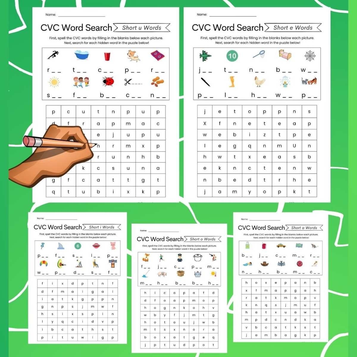 Word Search Cvc Words Printable Word Search Cvc Words Printable