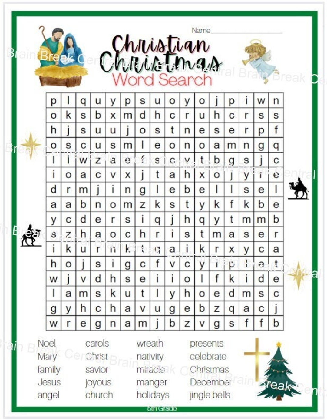 5th Grade Christian Christmas Word Search With Answer Key Printable Etsy 5th Grade Christian Christmas Word Search With Answer Key Printable Etsy