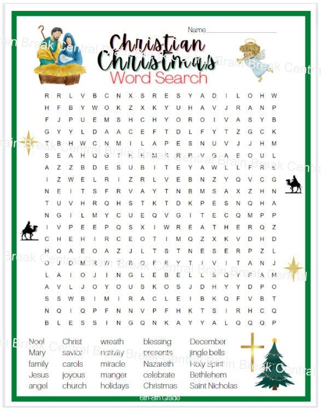 6th 8th Grade Christian Christmas Word Search With Answer Key Printable Etsy 6th 8th Grade Christian Christmas Word Search With Answer Key Printable Etsy