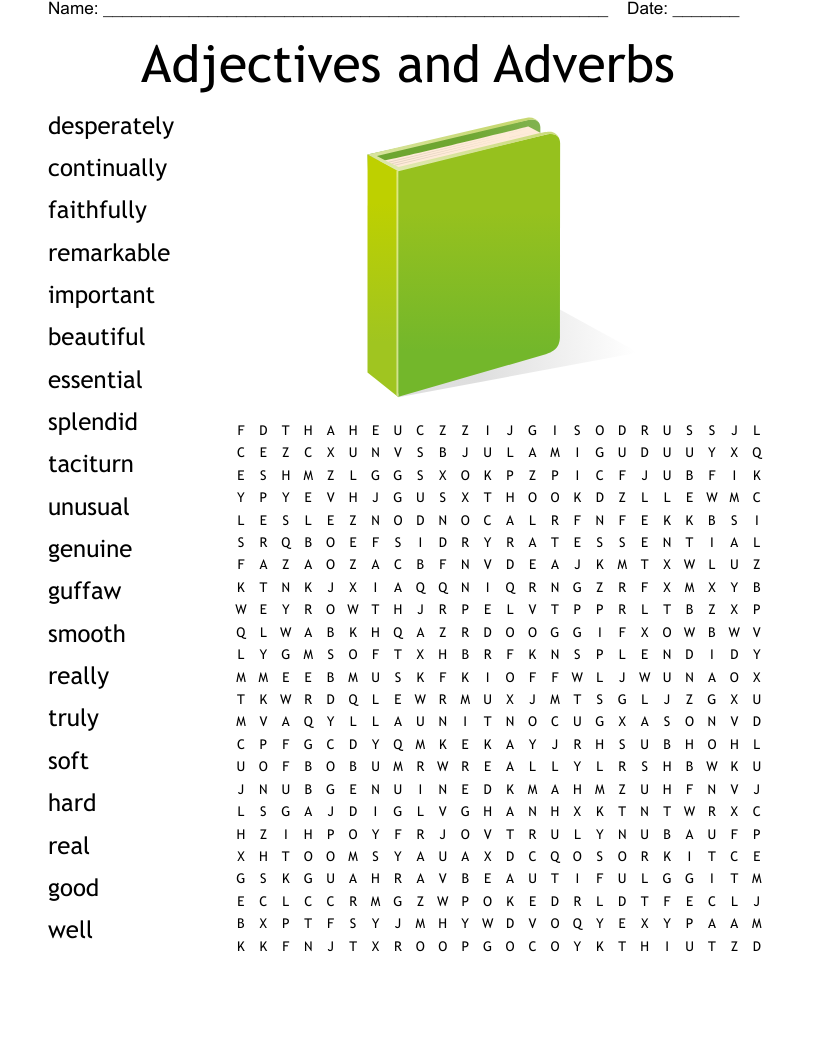 Adjectives And Adverbs Word Search WordMint