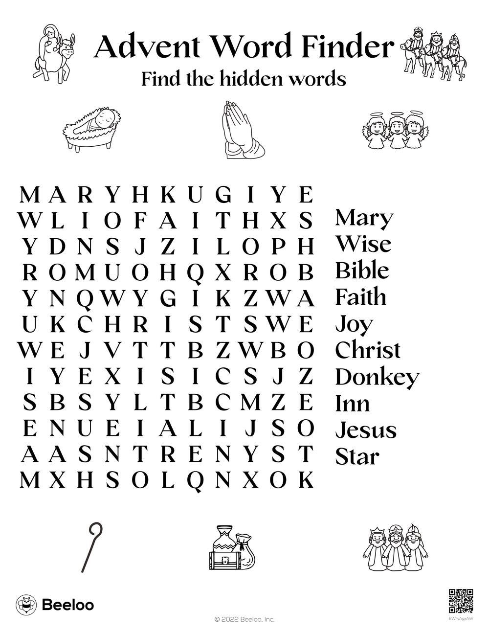 Advent Word Finder Beeloo Printable Crafts And Activities For Kids Advent Word Finder Beeloo Printable Crafts And Activities For Kids