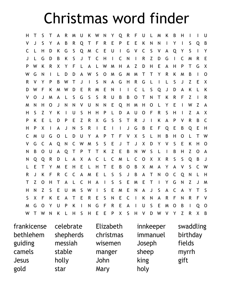 Advent Word Search WordMint Advent Word Search WordMint