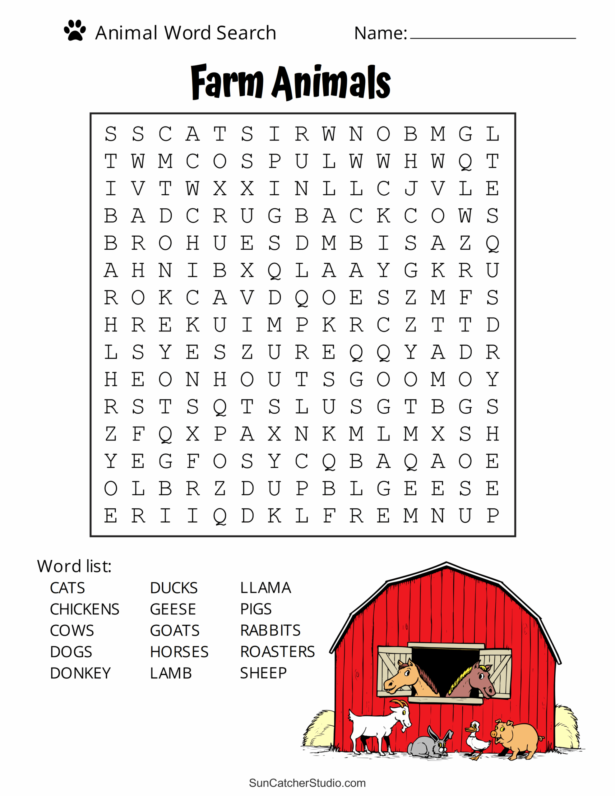 Word Search Download Printable