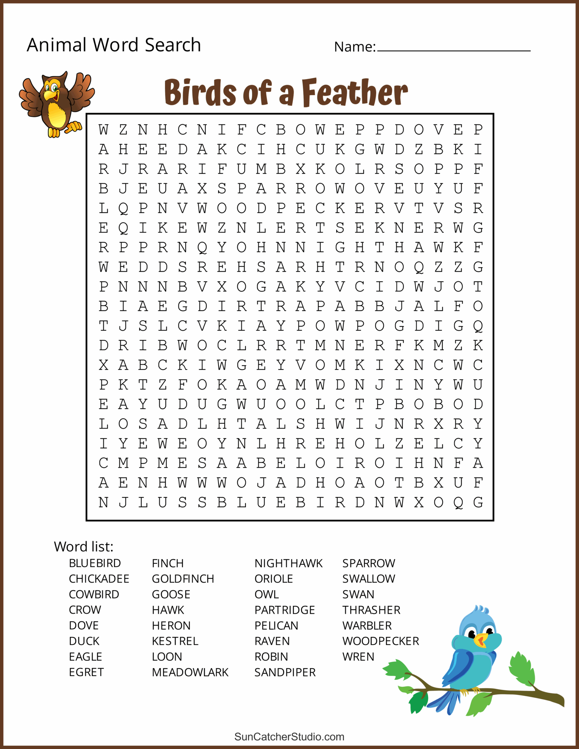 Wild Animals Word Search Printable Wild Animals Word Search Printable
