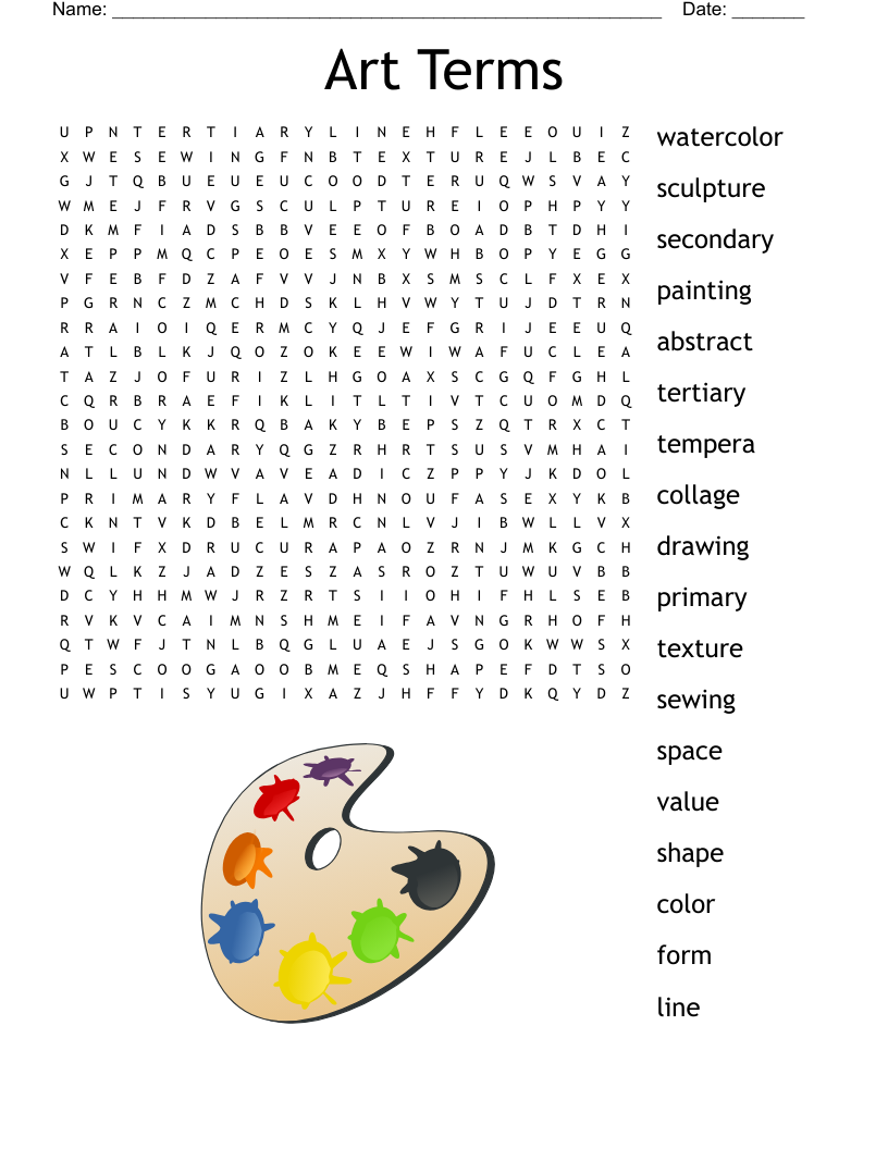 Art Terms Word Search WordMint Art Terms Word Search WordMint