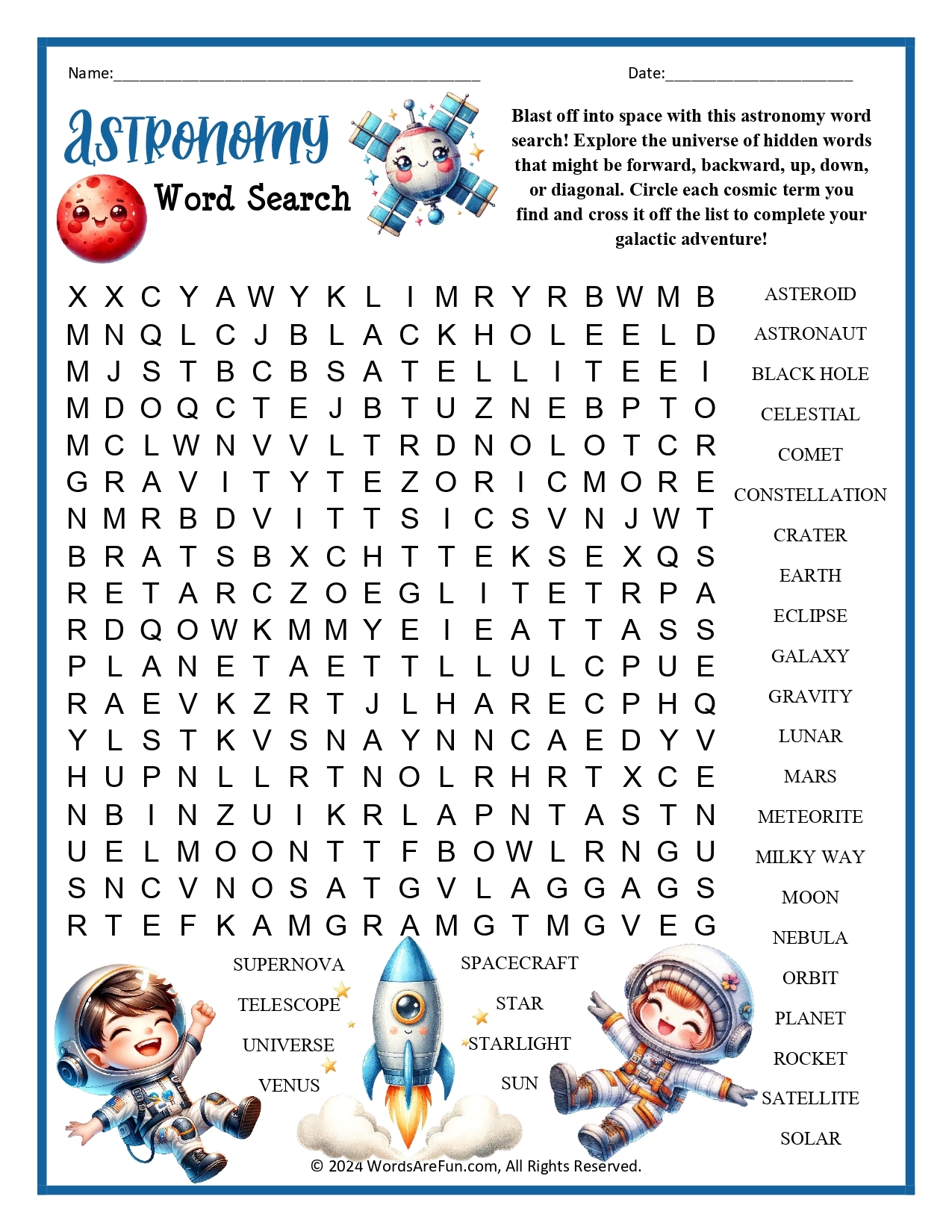 Astronomy Word Search Answer Key Astronomy Word Search Answer Key