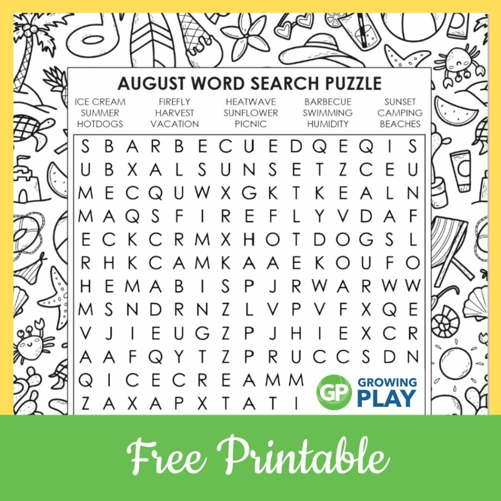 August Word Search Free Printable Growing Play August Word Search Free Printable Growing Play