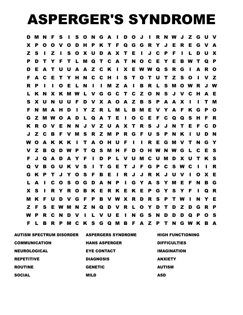 AUTISM Word Search WordMint AUTISM Word Search WordMint