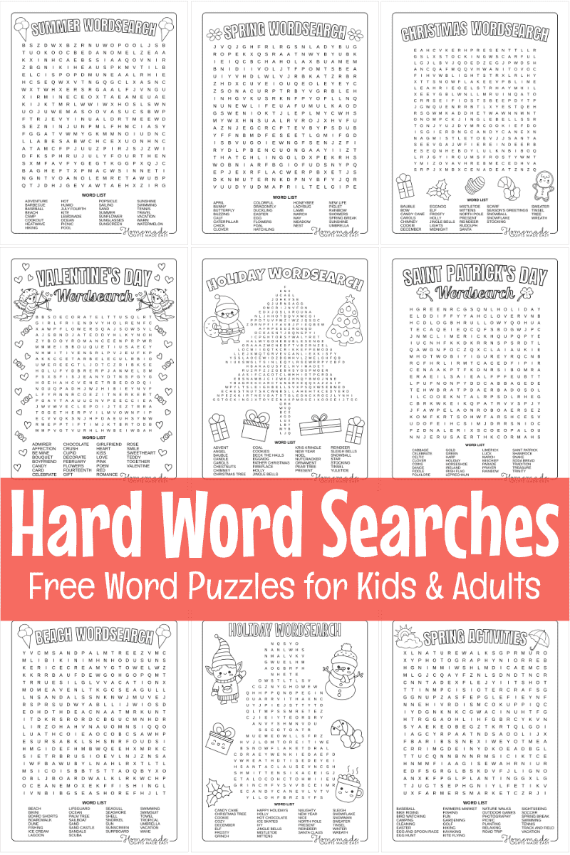 Hard Adult Word Search Free Printable Hard Adult Word Search Free Printable