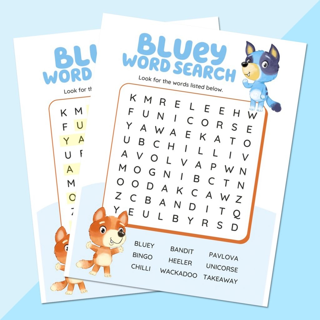 Bluey Word Search Free Printable Once Upon A Theme Park Bluey Word Search Free Printable Once Upon A Theme Park
