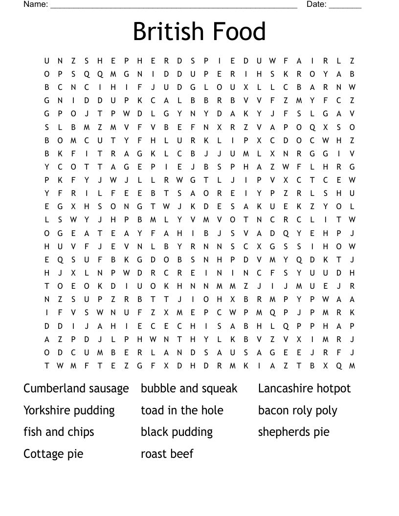 Printable Word Searches Uk