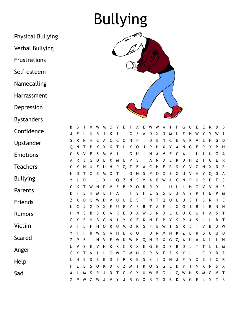 Printable Anti Bullying Word Search