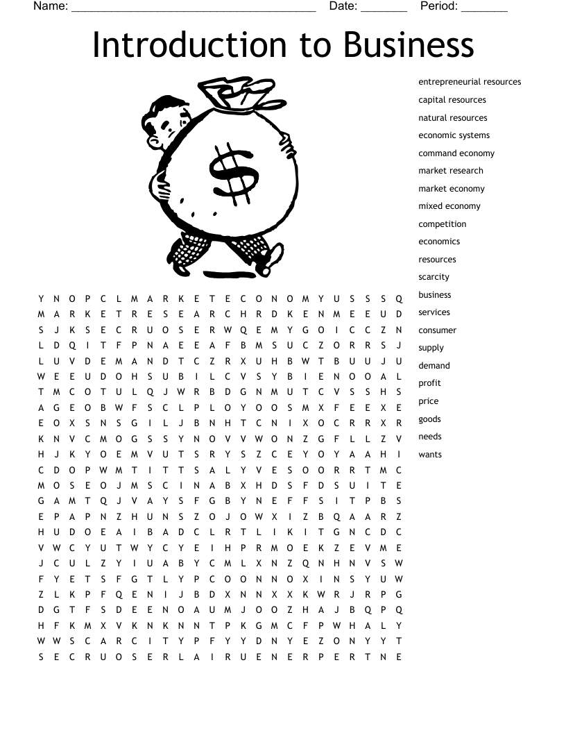 Economics Word Search Printable