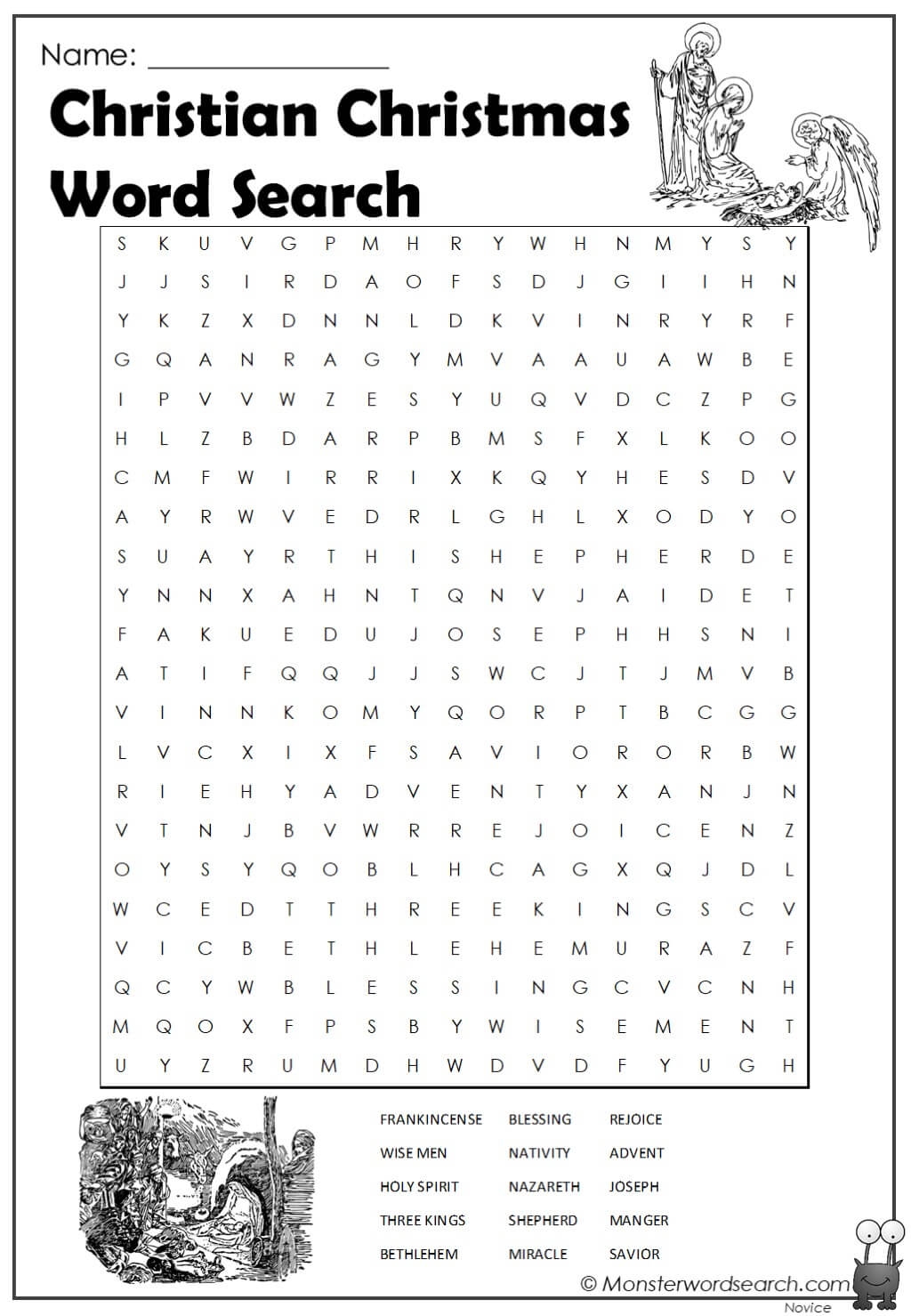 Christian Christmas Word Search Monster Word Search Christian Christmas Word Search Monster Word Search