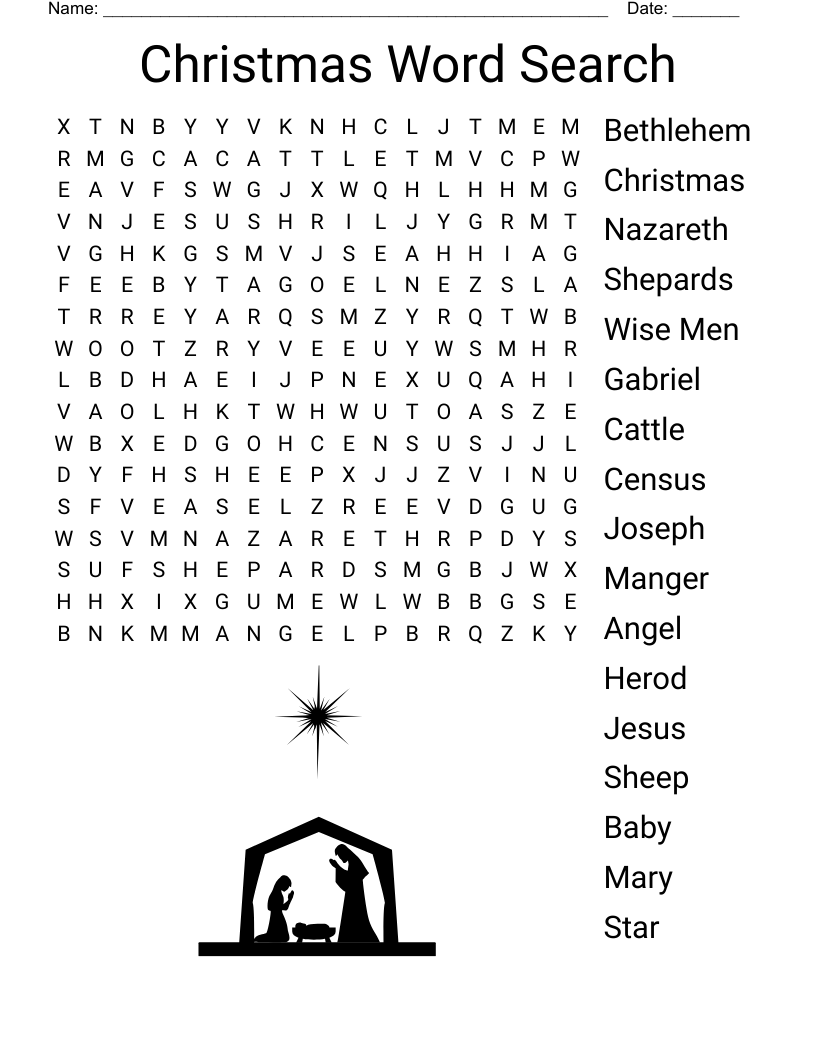 Free Printable Christian Christmas Word Search Free Printable Christian Christmas Word Search