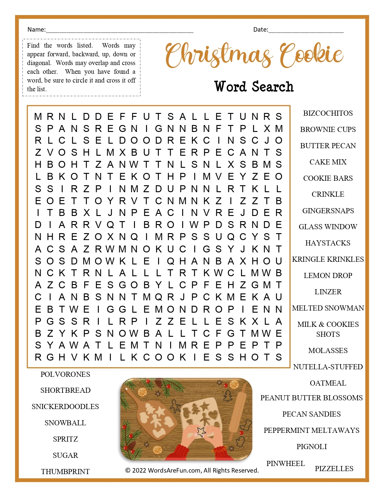 Gingerbread Word Search Printable Gingerbread Word Search Printable