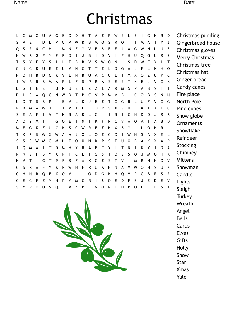 Christmas Food Word Search Printable Christmas Food Word Search Printable