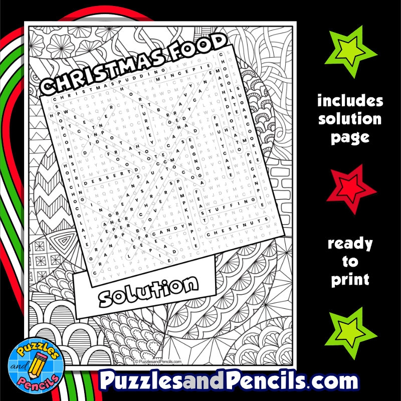 Christmas Food Word Search Puzzle Activity Page With Coloring Wordsearch Made By Teachers Christmas Food Word Search Puzzle Activity Page With Coloring Wordsearch Made By Teachers