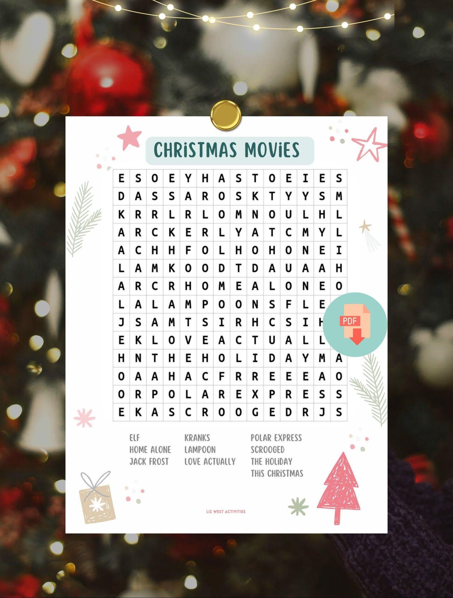 Christmas Movies Printable Word Search Puzzle Christmas Movie Christmas Movies Printable Word Search Puzzle Christmas Movie