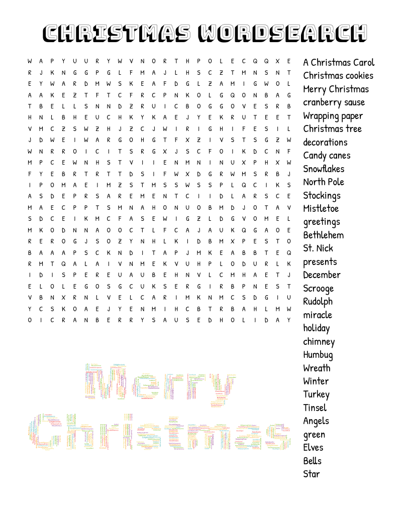 Christmas Movies Word Search WordMint Christmas Movies Word Search WordMint