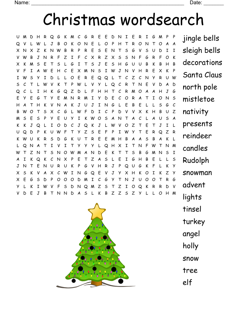 Christmas Songs Word Search WordMint