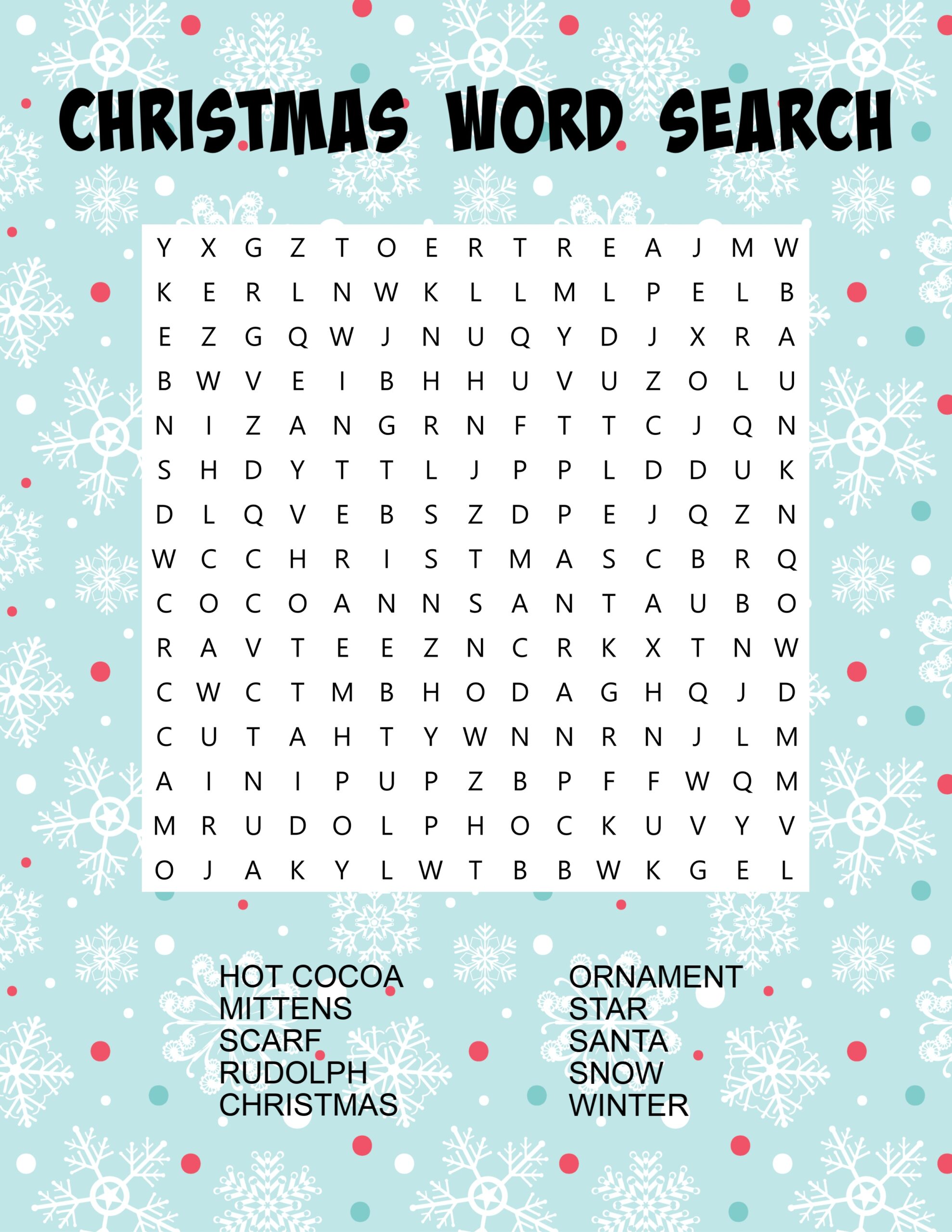Printable Christmas Word Searches For Kids Printable Christmas Word Searches For Kids