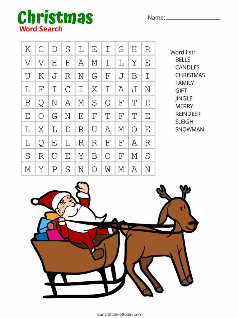 Christmas Word Search Free Printable PDF Puzzles Free 