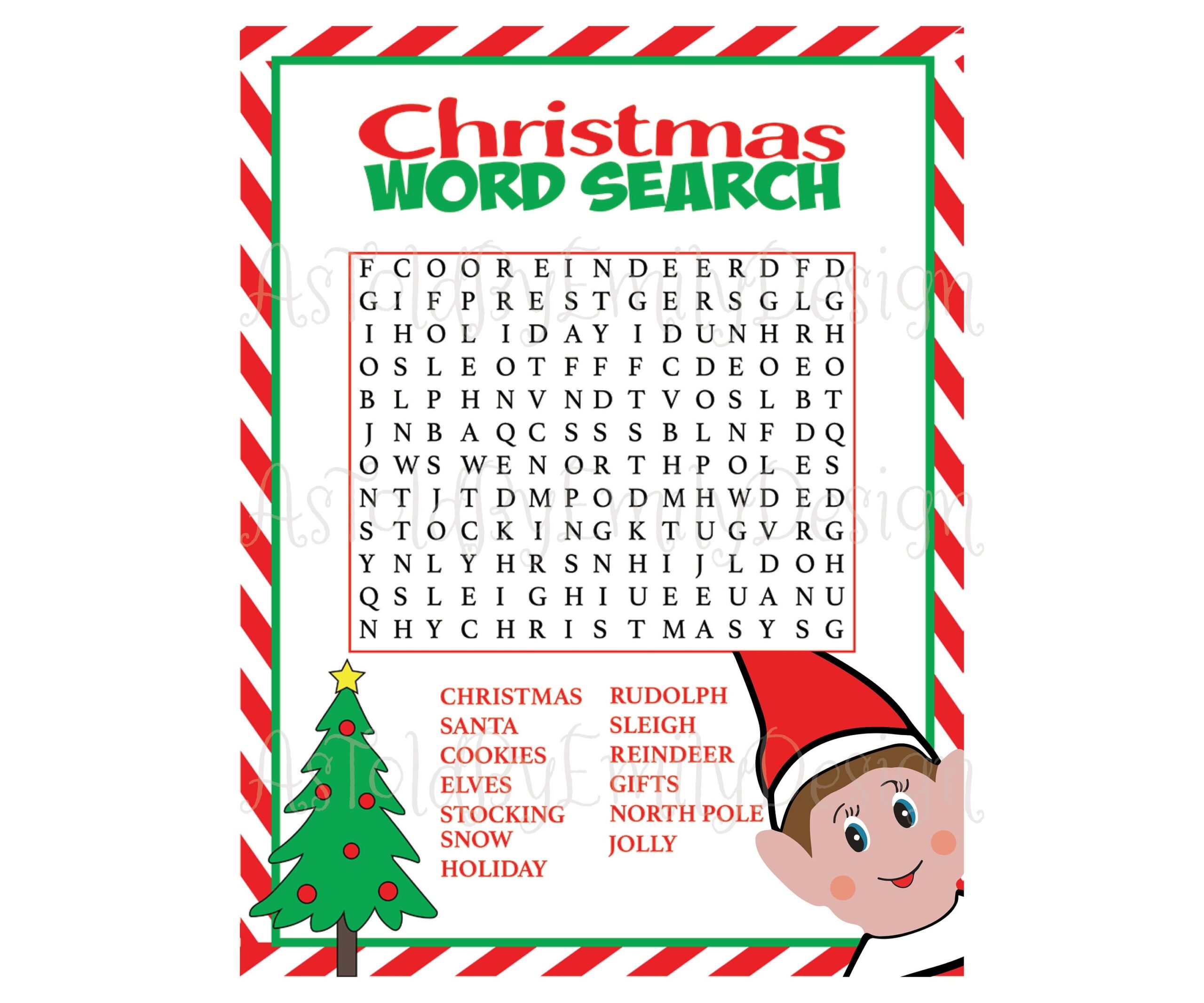 Christmas Word Search From Your Elf Digital Download Printable Etsy UK Christmas Word Search From Your Elf Digital Download Printable Etsy UK