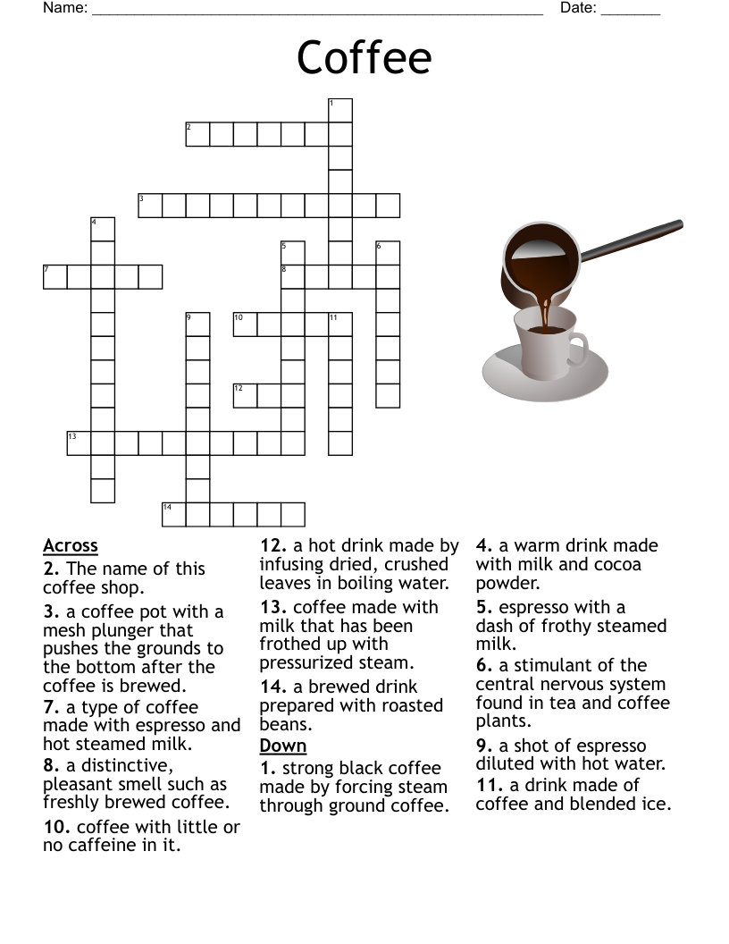 Coffee Word Search WordMint