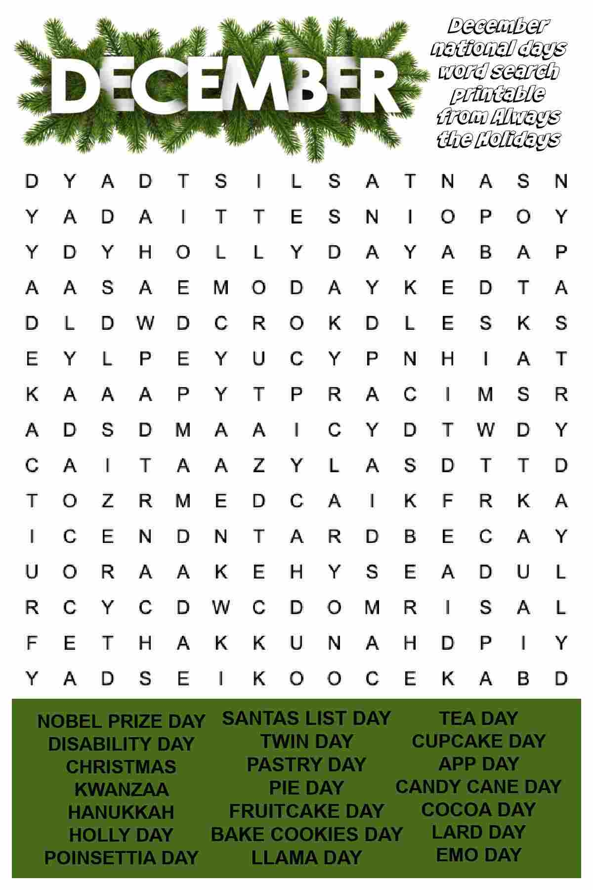 Printable Free Word Searches