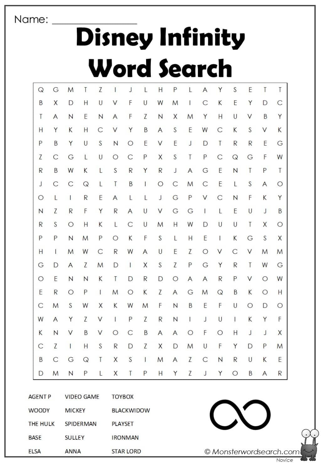 Disney Infinity Word Search Monster Word Search Disney Infinity Word Search Monster Word Search