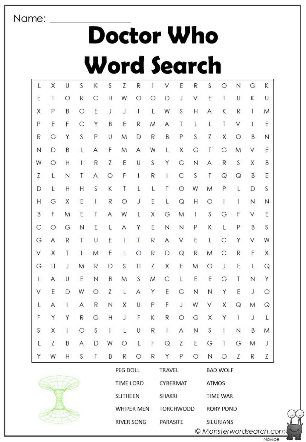 Doctor Who Word Search Monster Word Search Doctor Who Word Search Monster Word Search