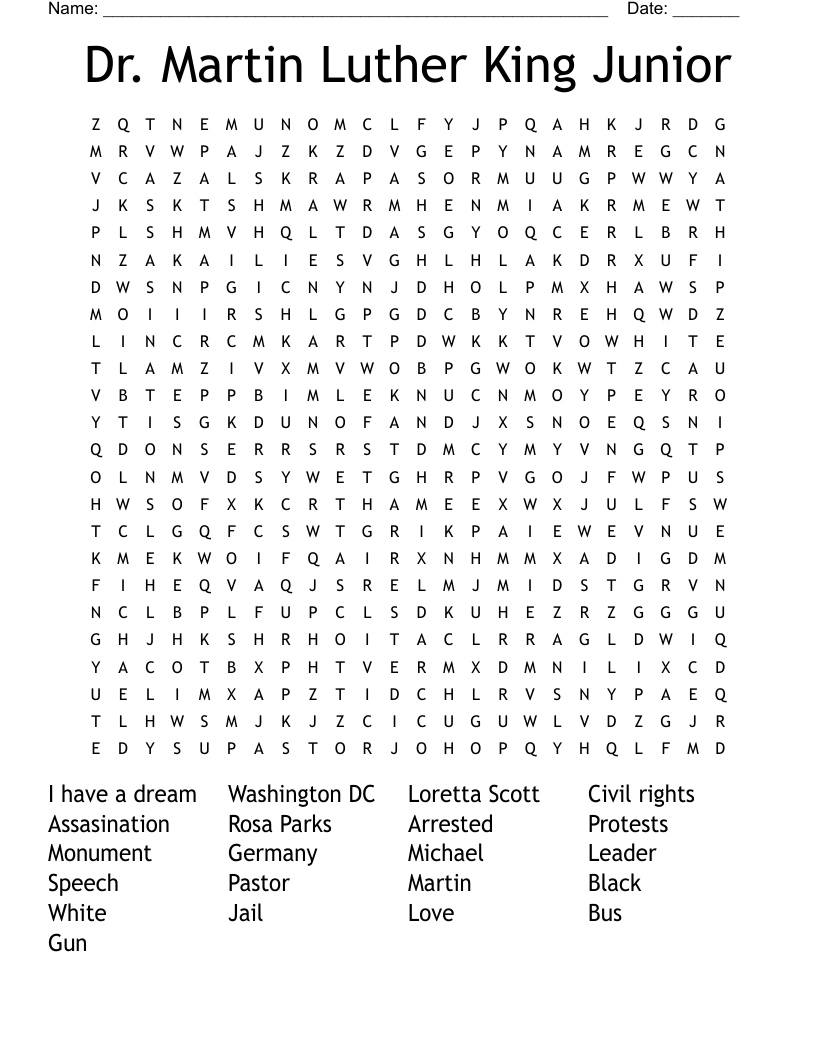 Junior Word Search Printable Junior Word Search Printable
