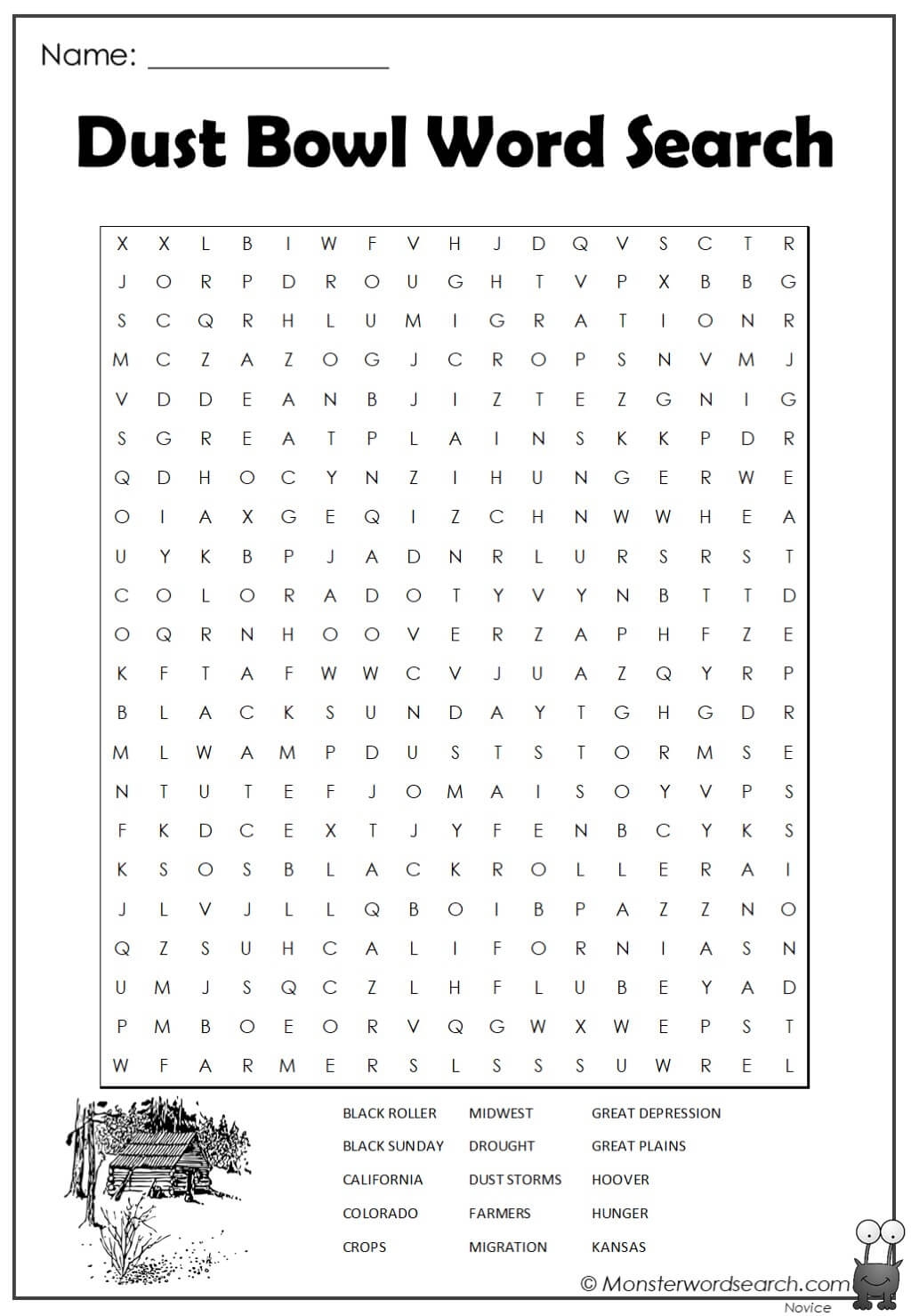 Great Depression Word Search Printable Great Depression Word Search Printable