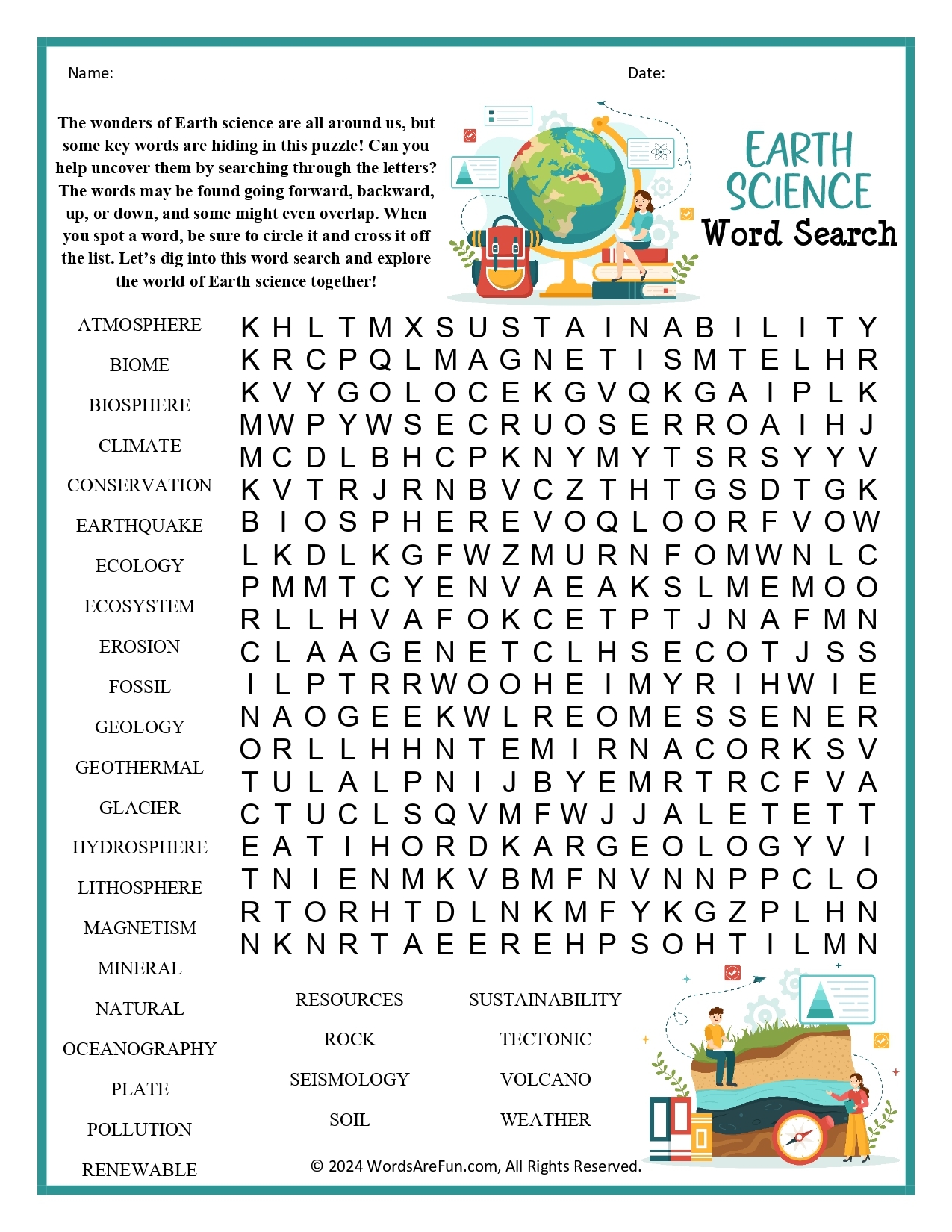 Earth Science Word Search Answers Earth Science Word Search Answers