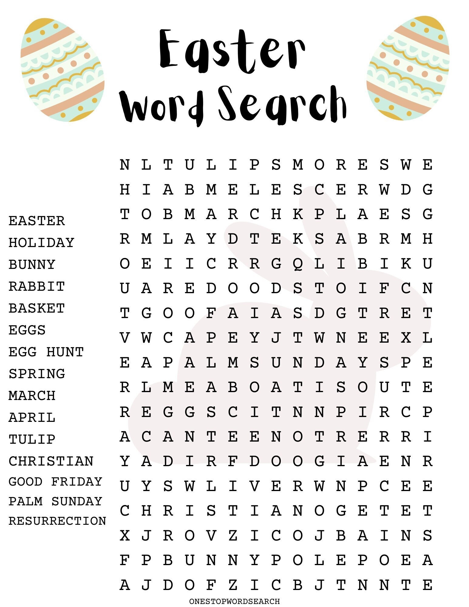 Free Printable Easter Word Search Puzzles