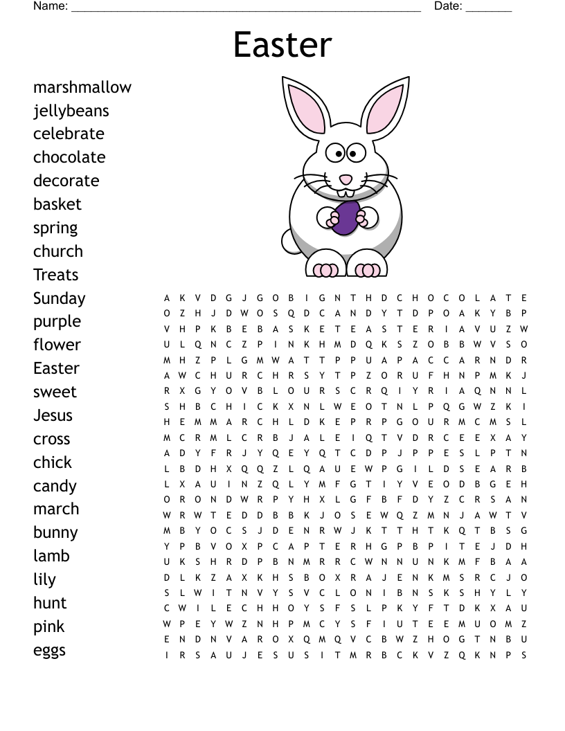 Easter Word Search WordMint Easter Word Search WordMint