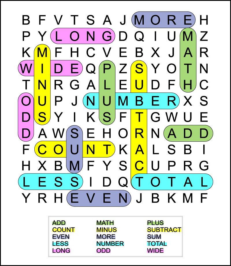 Easy Math Word Search For Kids Tree Valley Academy Easy Math Word Search For Kids Tree Valley Academy