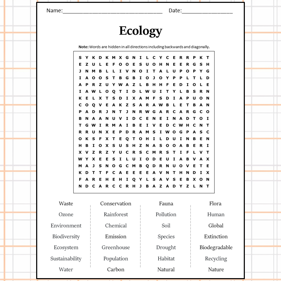 Ecology Word Search Puzzle Worksheet Activity PDF PrintableBazaar Worksheets Library Ecology Word Search Puzzle Worksheet Activity PDF PrintableBazaar Worksheets Library