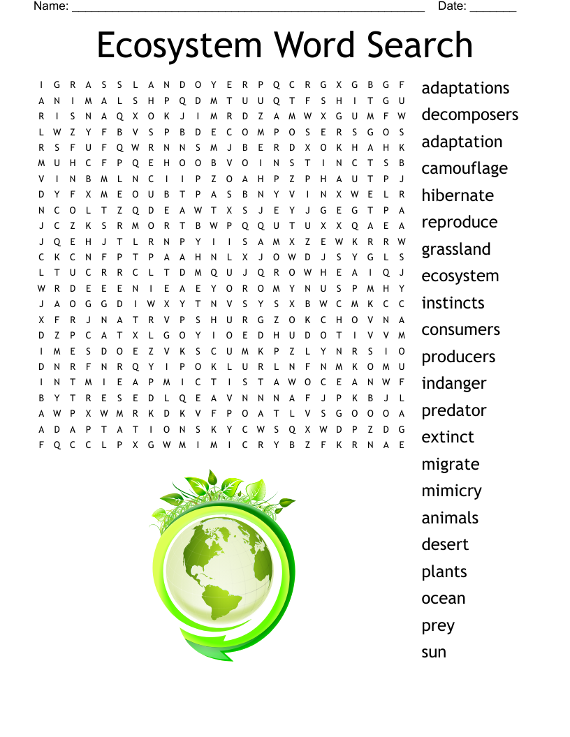 Ecosystem Word Search WordMint Ecosystem Word Search WordMint