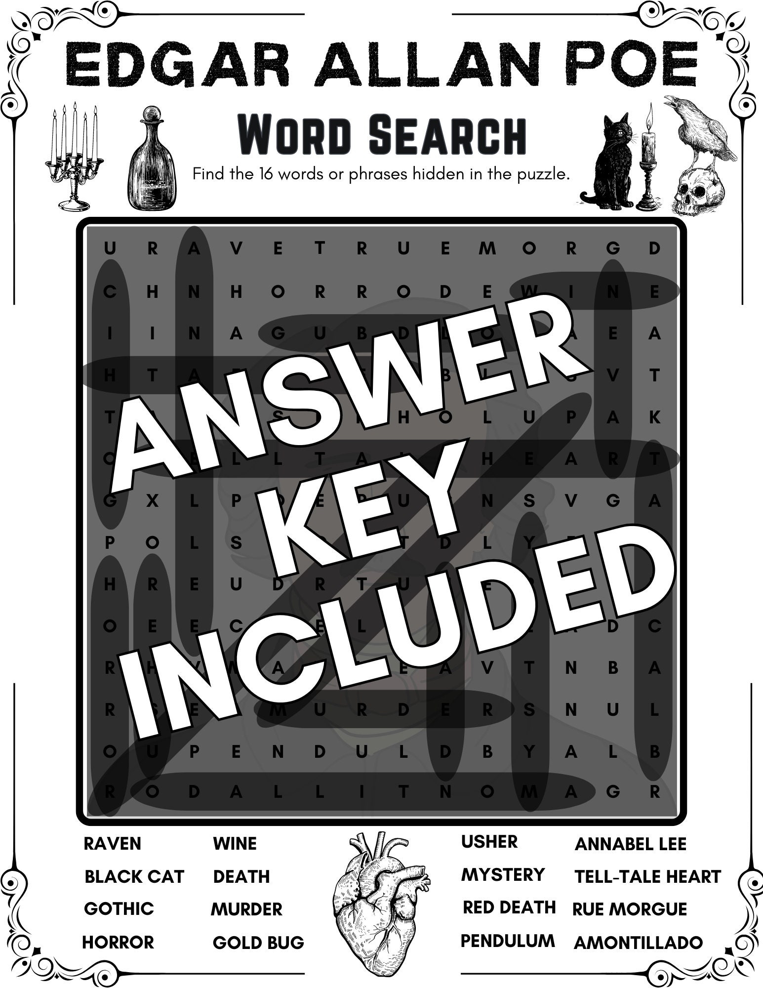 Edgar Allan Poe Word Search Puzzle Instant Digital Download Printable Party Game For Fans And Learning About The Master Of The Macabre Etsy Edgar Allan Poe Word Search Puzzle Instant Digital Download Printable Party Game For Fans And Learning About The Master Of The Macabre Etsy