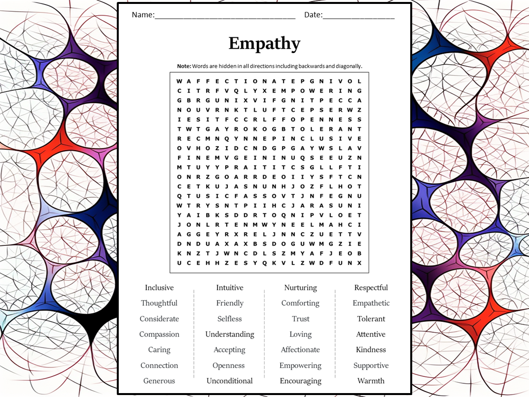 Empathy Word Search Puzzle Worksheet Activity Teaching Resources Empathy Word Search Puzzle Worksheet Activity Teaching Resources