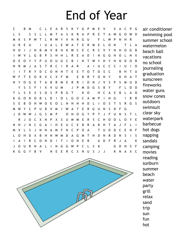 End Of The Year Word Search WordMint End Of The Year Word Search WordMint