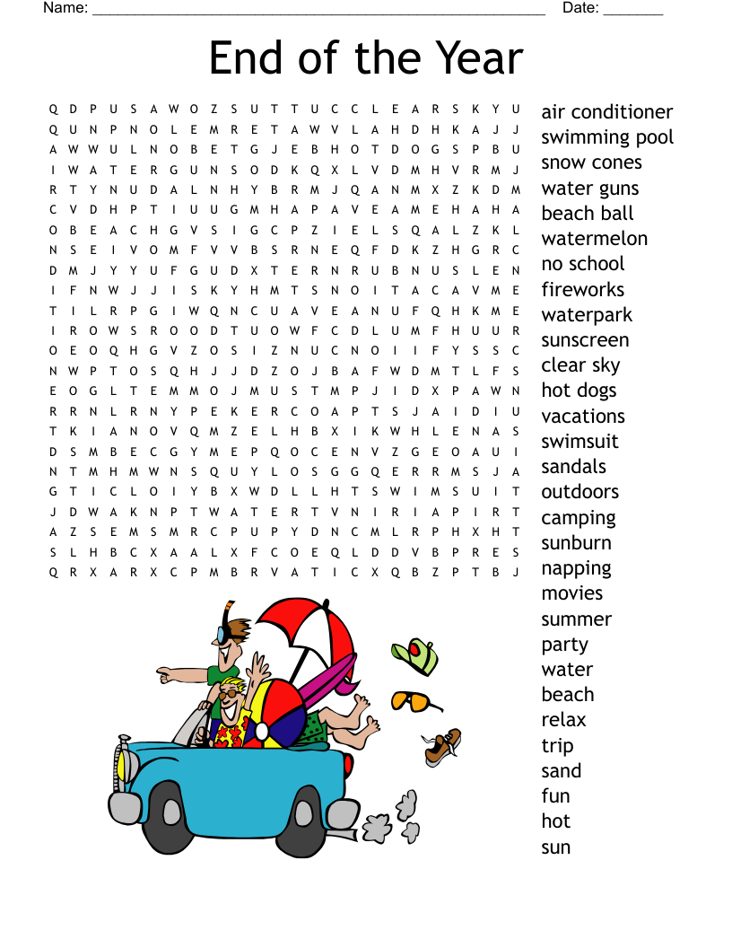 End Of The Year Word Search WordMint End Of The Year Word Search WordMint