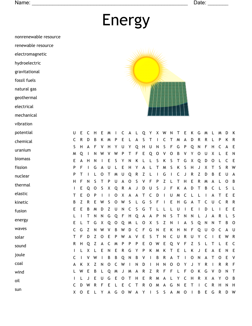 Energy Word Search WordMint Energy Word Search WordMint